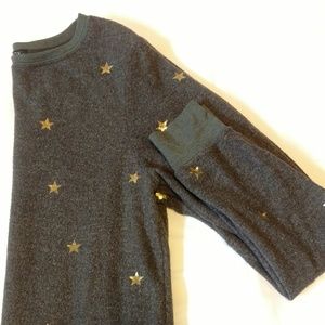 Wildfox gray sweatshirt with gold foil stars xs